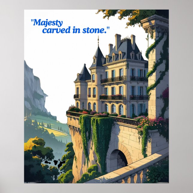 Poster "Whispers of the Château – Elegant Palace Line Art (Devant)