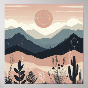 Poster Whispers of the Earth : Une montagne minimaliste d