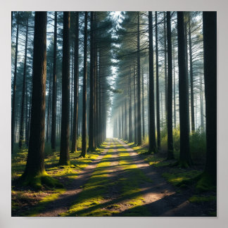 Poster Whispers of the Forest - Un chemin vers la lumière