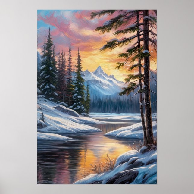 Poster Whispers of Winter, A Riverside Reverie (Devant)