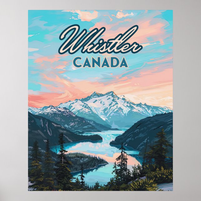 Poster Whistler Canada Colombie-Britannique Station de sk (Devant)