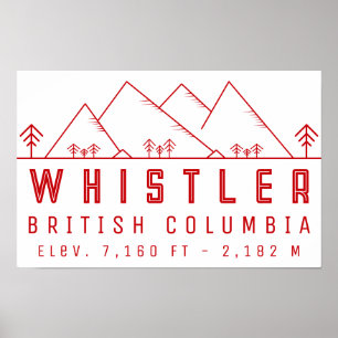Poster Whistler Colombie-Britannique Canada Minimaliste