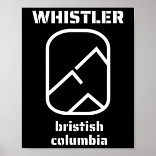 Poster Whistler Colombie-Britannique Canada Ski Snowboard