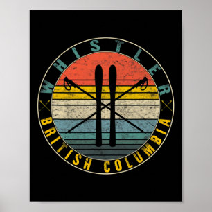 Poster Whistler (Colombie-Britannique) Ski Ski Snowboard