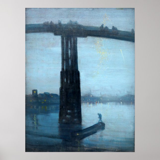 Poster Whistler - Old Battersea Bridge 1872 (Devant)