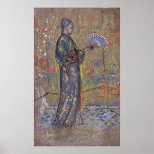 Poster Whistler - Une Japonaise Qui Peint Un Ventilateur