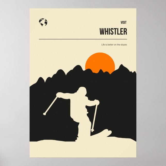 Poster Whistler Vanvouver Ski Winter Resort (Devant)