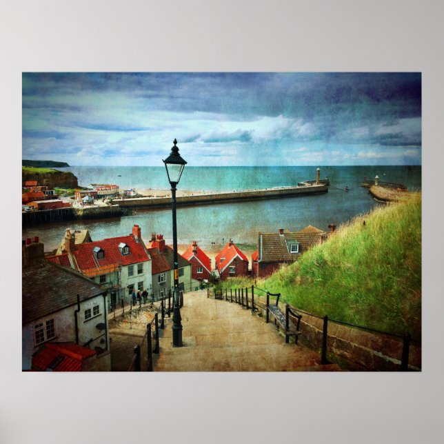 Poster Whitby Harbour de 199 Steps (Devant)
