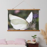 Poster White Butterfly Close-up Saying Christian 