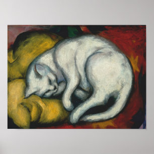 Poster White Cat, Franz Marc