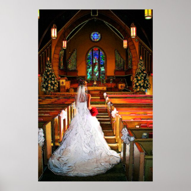 Poster White Christmas Winter White Mariage Gown (Devant)