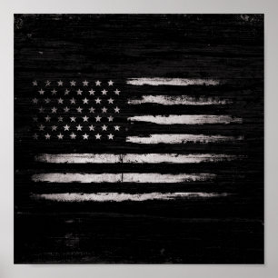 Poster White Grunge American flag