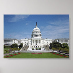 Poster White House US Capitol Building Washington DC