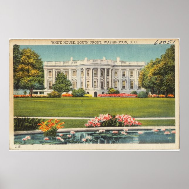 Poster White House Vintage Postcard (Devant)