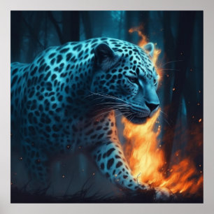 Poster White Leopard