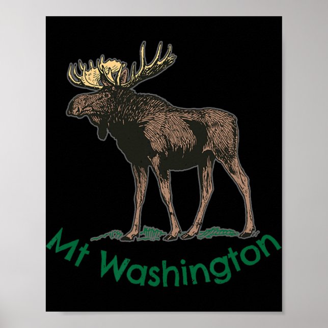 Poster White Mountains Mt Washington New Hampshire Moose  (Devant)
