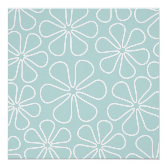 Poster White on Duck Egg Blue (Devant)