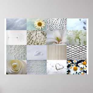 Poster White Photo Collage