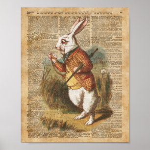 Poster White Rabbit Alice au Pays des merveilles Art Vint