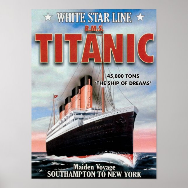Poster White Star Line RMS Titanic - Le Bateau Des Rêves (Devant)