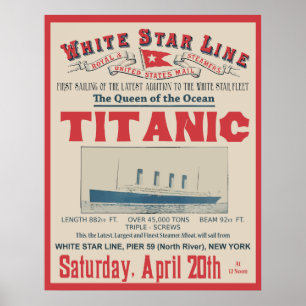 Poster WHITE STAR LINE (Titanic)