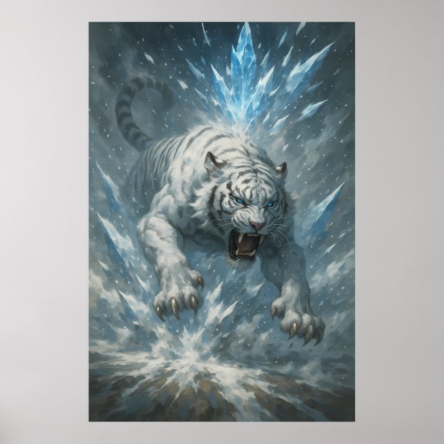 Poster White Tiger – Frost King Ice Burst Descent – ManJi (Devant)