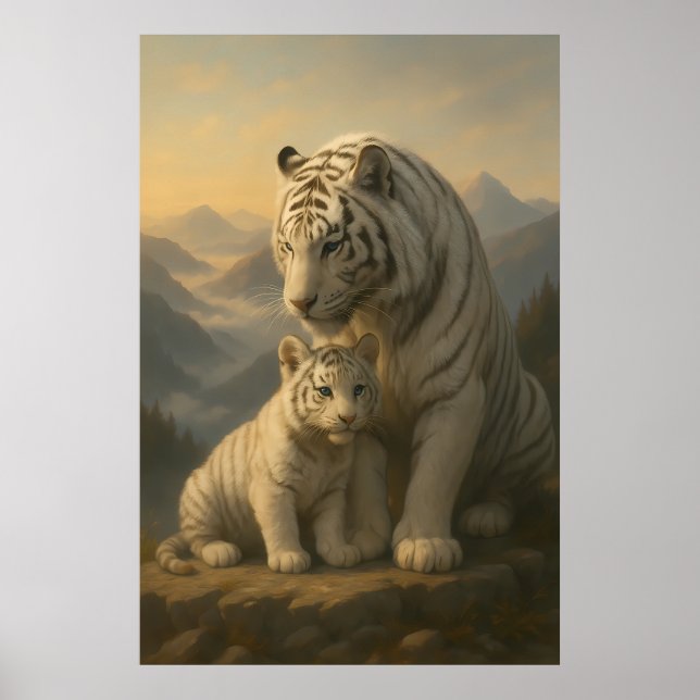 Poster White Tiger – Guardian of Light – ManJiangHong Art (Devant)