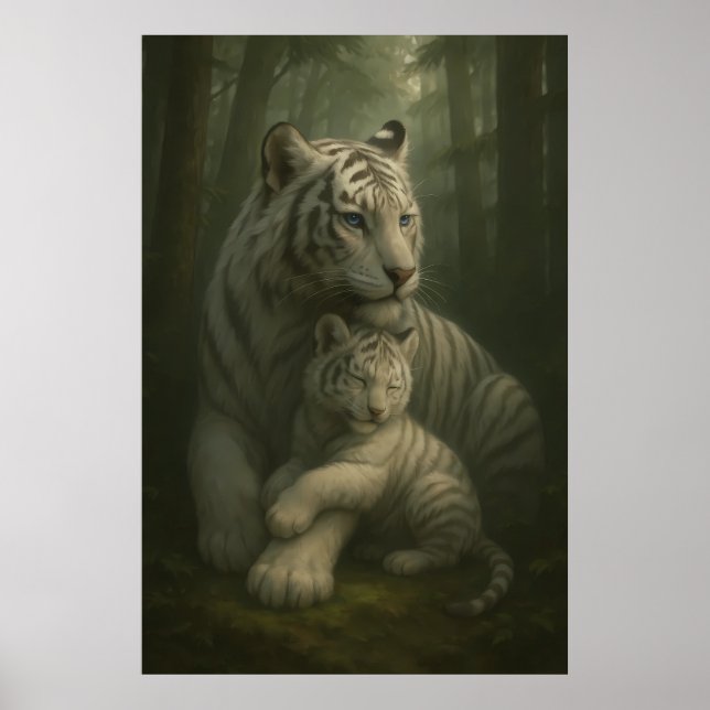 Poster White Tiger – Guardian of Light – ManJiangHong Art (Devant)
