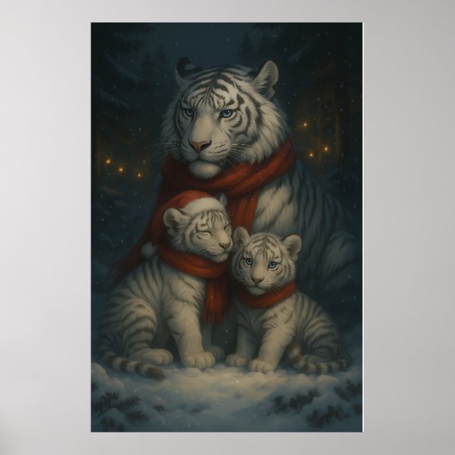 Poster White Tiger – Guardian of Light – ManJiangHong Art (Devant)