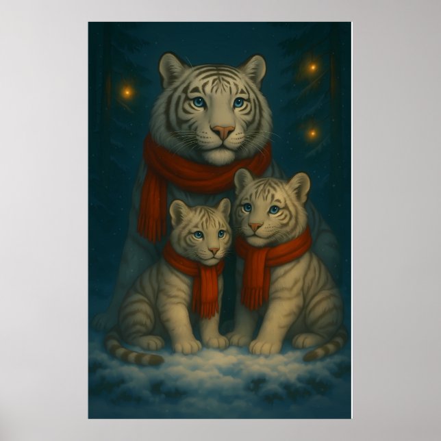 Poster White Tiger – Guardian of Light – ManJiangHong Art (Devant)