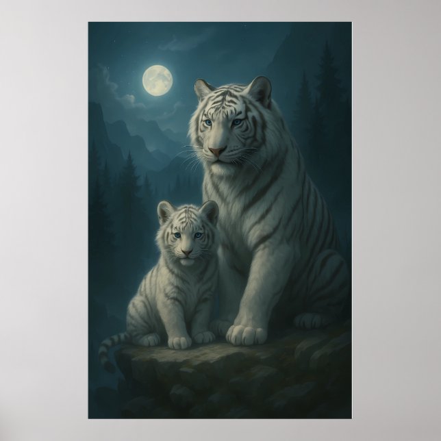 Poster White Tiger – Guardian of Light – ManJiangHong Art (Devant)