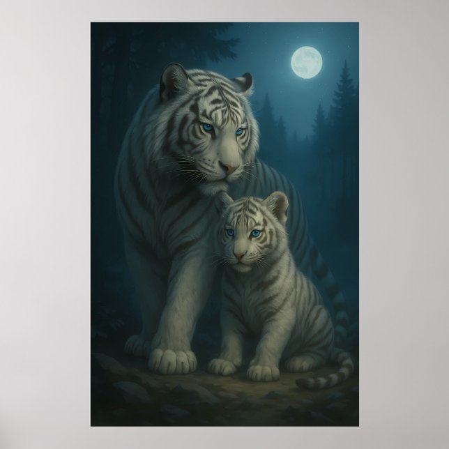 Poster White Tiger – Guardian of Light – ManJiangHong Art (Devant)