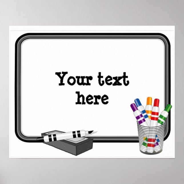 Poster Whiteboard, Customisez votre texte (Devant)