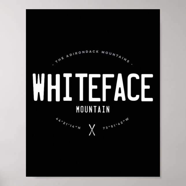 Poster Whiteface Mountain New York Graphic Distressed Vin (Devant)