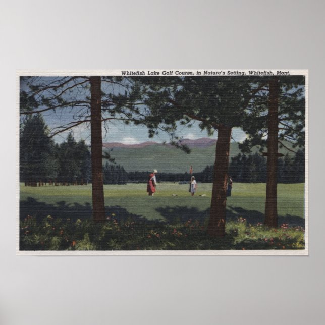 Poster Whitefish, Montana - Parcours de golf Whitefish La (Devant)