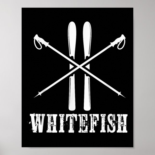 Poster Whitefish Mountain Ski Skier Skiing Nordic Alpine  (Devant)