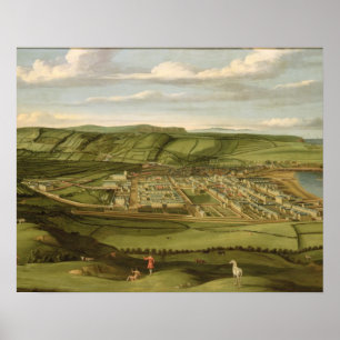 Poster Whitehaven, Cumbria, montrant Flatt Hall,