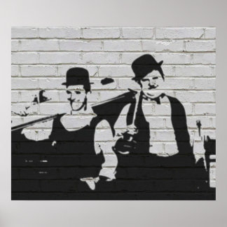 Poster Whitewall Graffiti Laurel Hardy