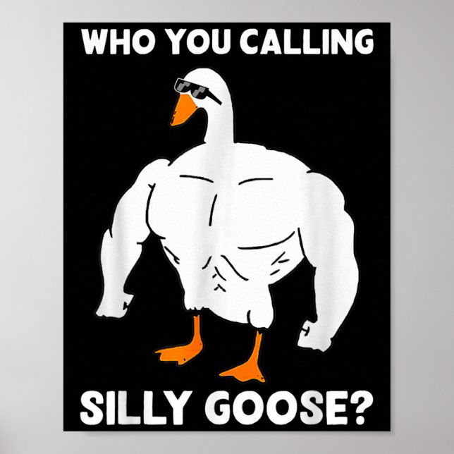 Poster Who You Calling Silly Goose Funny Gym Meme  (Devant)