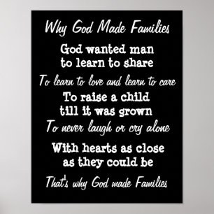 Poster Why God made families wall print