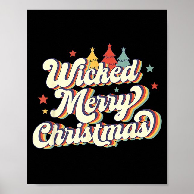 Poster Wicked Merry Christmas Retro Groovy New England Xm (Devant)