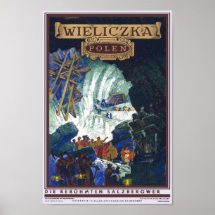 Poster Wieliczka Polen / Pologne Travel Salt Mine Art