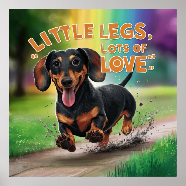 Poster Wiener Chien Petits Jambes Beaucoup d'amour (Devant)