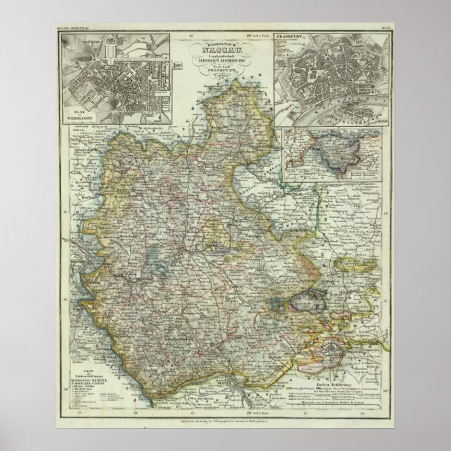 Poster Wiesbaden et Francfort Allemagne (Devant)