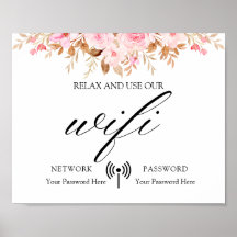 Wifi Mariage à feuilles minimes Boho Floral