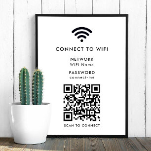 Poster Wifi Network QR Code Internet Scan to Connect