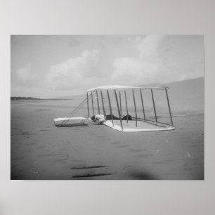 Poster Wilbur Wright en position de prédilection sur