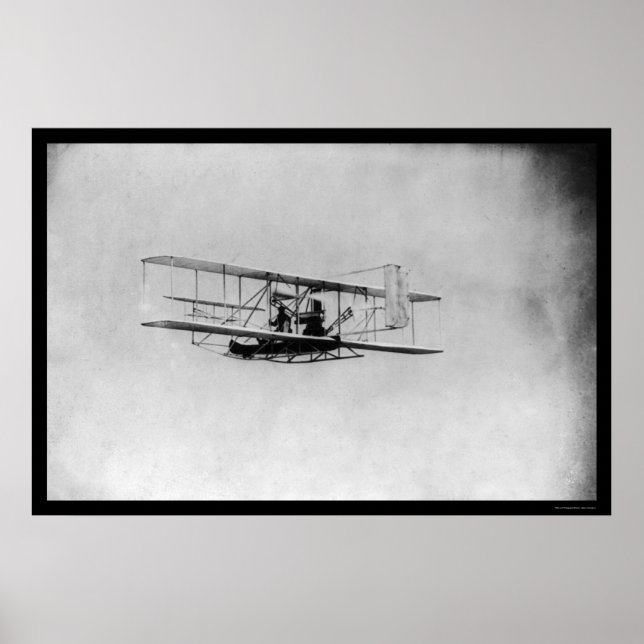 Poster Wilbur Wright en vol 1909 (Devant)