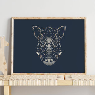Poster Wild Boar Forêt Animal Wild Boar Wall Imprimer