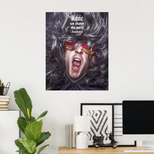 Poster Wild Crazy Man Musician Wild Hair